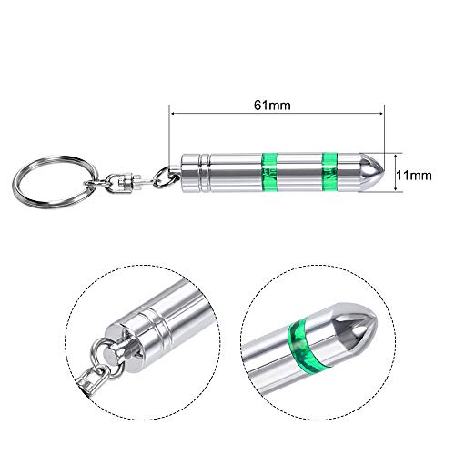 sourcing map Llavero antiestático cuerpo humano/coche eliminador estático secundario de descarga eléctrica ESD, llavero de superficie cromada, cabeza magnética. (verde, rojo, 1 juego)