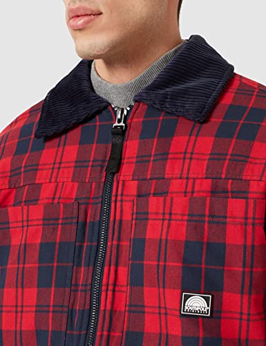 SOUTHPOLE Check Flannel Sherpa Jacket Chaqueta, Rojo, M para Hombre