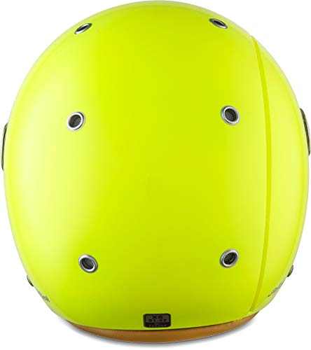 Soxon SK-55 Retro Casco Jet Ninos Moto, Multicolor/Neon, S (53-54cm)