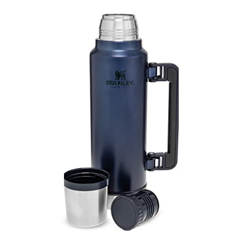 Stanley – BPA Free Stainless Steel Thermos, Hot for 40 Hours, Leakproof Lid Doubles as Cup, Dishwasher Safe, Vacuum Bottle, Unisex-Adult, Azul Noche, 1.4L (10-08265-006)