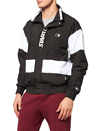 STARTER BLACK LABEL Starter Retro Track Jacket Chaqueta, Blanco/Negro, L para Hombre