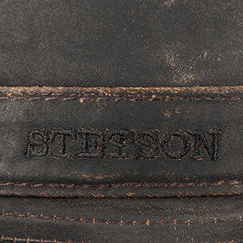 Stetson Trilby de Tela Odessa Hombre - Sombrero Oilskin Moda con Forro, Ribete, Ribete Verano/Invierno - L (58-59 cm) marrón