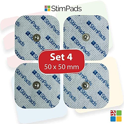 StimPads Electrodos para Compex*, envase con 4 electrodos 50x50mm. ¡Funcionan a la perfección con Compex*,100% compatibles! ¡Ahorra 35% en comparación con los Originales!