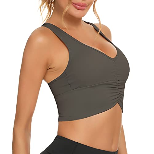 Sujetador Deportivo Escote en V Sexy Yoga Jogging Lencería Sujetador Push Up Acolchado Ropa Interior Deportiva Brassiere Elástico Almohadillas Extraíbles