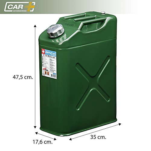 SUMEX Kangr - Jerry Can En Acero Galvanizado, Verde, Bidón, Estilo Militar