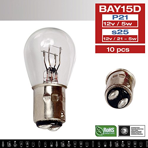 Sumex Tes1322 - Lámpara Stop 2 Polos, 12V, 21/5W, Bay15D, Caja de 10 unidades