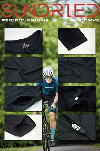 SUNDRIED Jersey Ciclo Mujer Negro de Manga Corta de Primera Calidad Ropa de la Bici de Lujo Italiana Telas Carretera y MTB (Negro, L)