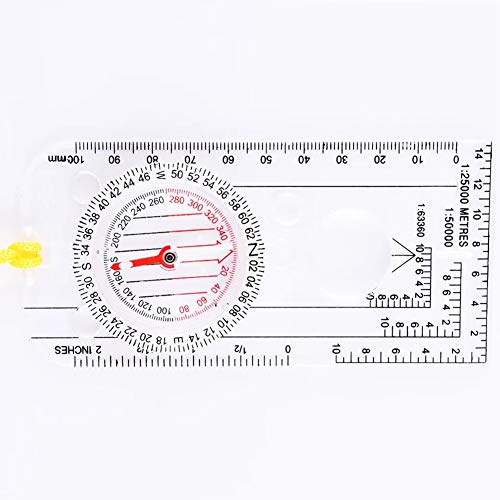 SUNSHINETEK Explorer Compass Navigation Exploración de Lectura de mapas con cordón para Lectura de mapas Supervivencia de Alpinismo Senderismo (declinación Ajustable, Impermeable)