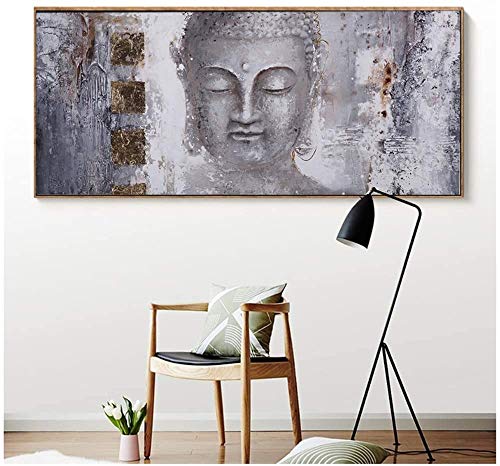 Surfilter Impresión en lienzo Gran tamaño Buda Zen Arte de la pared Imágenes Pinturas en lienzo Cartel de impresión Pintura al óleo para sala de estar Decoración del hogar 60x140cmx1pcs Sin marco