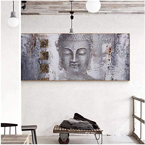 Surfilter Impresión en lienzo Gran tamaño Buda Zen Arte de la pared Imágenes Pinturas en lienzo Cartel de impresión Pintura al óleo para sala de estar Decoración del hogar 60x140cmx1pcs Sin marco