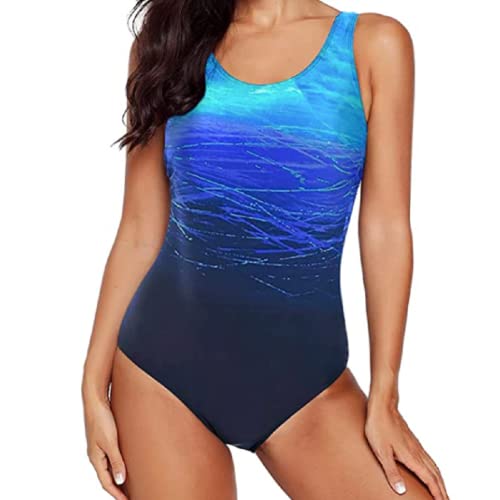 Sweetneed chida yi Bañadores de Mujer Traje de una Pieza con Relleno Bañador Push up Ropa de Baño Cintura Alta Size Gradiente de Color Cruz Atrás Slim Fit Cuerpo Atractivo Bañera Bikini…