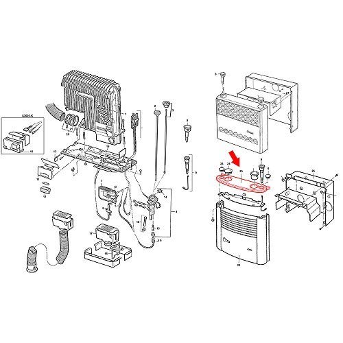 Tapa frontal marrón para calefacción Trumatic S3002