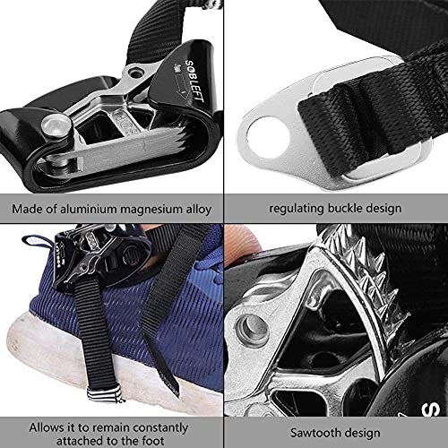 Tbest Ascender de Pie, Ascendente de Pie Derecha/Izquierda Equipo de Montañismo de Escalada en Roca Dispositivo de Escalada de Cuerda para Escalada en Roca Protector de Accesorios(gamba sinistra)