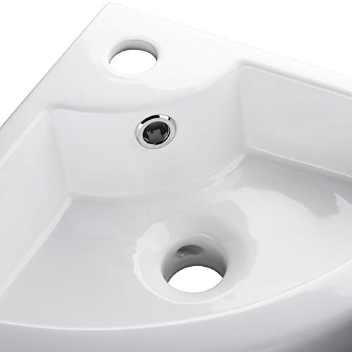 TecTake Lavabo de cerámica rectangular lavamanos esquina encimera cuenca mano baño tocador | -varios modelos- (Tipo 2 Lavabo esquina | no. 402570)