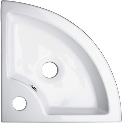 TecTake Lavabo de cerámica rectangular lavamanos esquina encimera cuenca mano baño tocador | -varios modelos- (Tipo 2 Lavabo esquina | no. 402570)