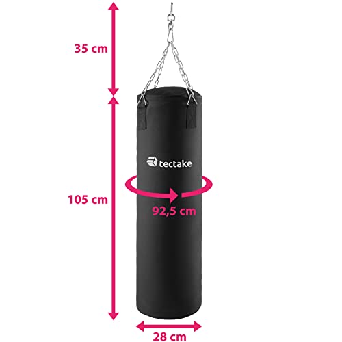 TecTake Saco de Boxeo 25kg Lleno Saco de Arena con suspensión Robusta de Cadena | Altura 105cm