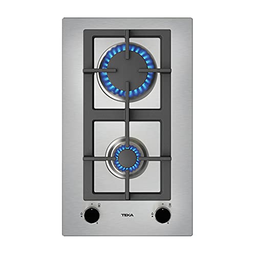 Teka | Placa Modular con 2 quemadores de alta eficiencia de gas natural | EFX 30.1 2G AI AL CI NAT | Acero inoxidable | 9.1 x 30.5 x 51 cm