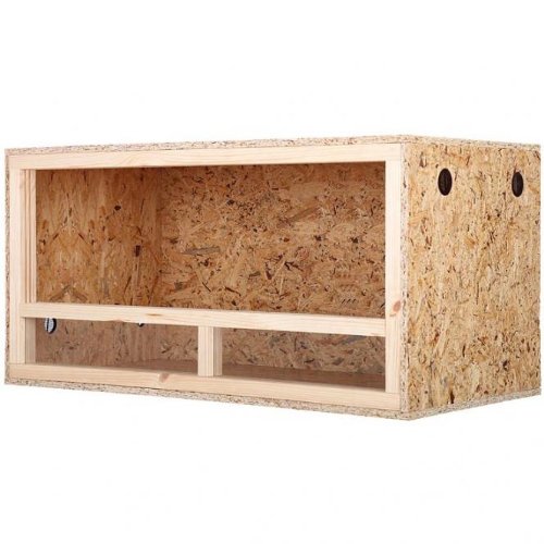 Terrario de tamaño grande de madera para reptiles, para interiores, página ventilación, para serpientes y lagartos, beige, 100x50x50cm - Side Vent