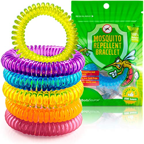 The Body Source Pulseras Repelentes de Mosquitos, 10 unidades - Repelente para Exterior y Deportes. Pulsera para Niños y Adultos, Resistente al agua, 10 días de protección, 100% libre de DEET