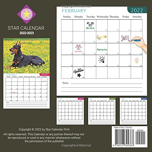 The Dobermann Calendar 2022: Official Doberman Dogs Calendar 2022, 16 Month Calendar 2022