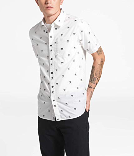 The North Face S/S Baytrail Camiseta Manga Corta, Hombre, TNF White Hatcht Jacquard, S