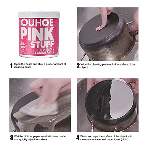 The Pink Stuff - The Miracle All Purpose Cleaning Paste, The Pink Stuff Bathroom Cleaner, The Pink Stuff Toilet Bowl Cleaner, Household Effective Clean Kitchen Grease Cleaner 3.53 Oz/100g (1 Pcs)