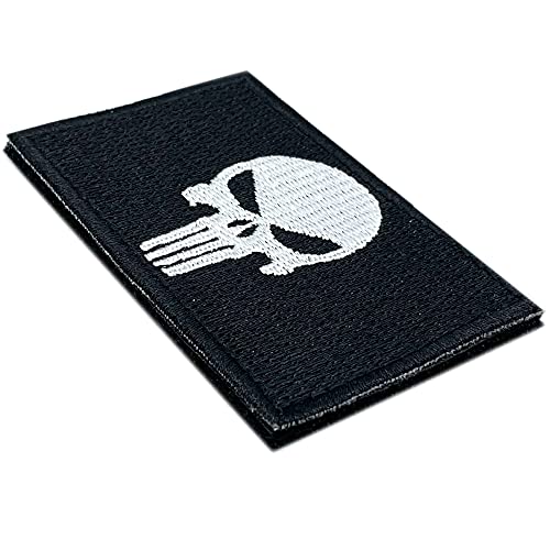 The Punisher Parche Táctico de Crossfit. 100% Bordado - Airsoft parches - Parches Mochila - Táctico Militar Castigador - 80 x 50 mm