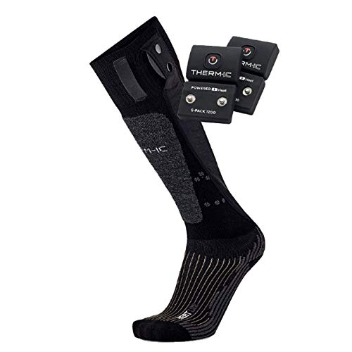 Therm-ic Powersocks Set Heat Uni + S-Pack 1200, Heated Socks Unisex Adulto, Unisex Adulto, T45-9202-300, Negro, M:39-41