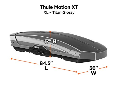 Thule Motion XT XL, Cofre de montaje en techo espacioso y elegante, optimizado para facilitar su uso.