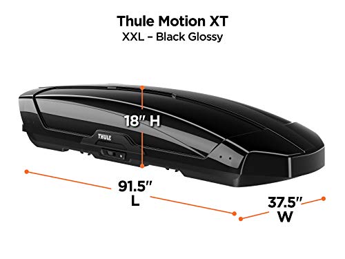 Thule Motion XT XXL, Cofre de montaje en techo espacioso y elegante, optimizado para facilitar su uso.