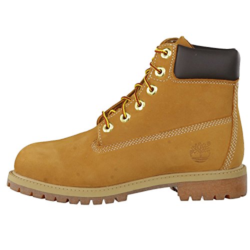 Timberland 6-Inch Premium WP, Botas Clasicas Unisex Niños, Amarillo (Wheat Nubuck), 39 EU