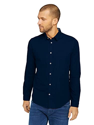 TOM TAILOR 1023881 Camisa, Hombre, 10302 Dark Blue, XL