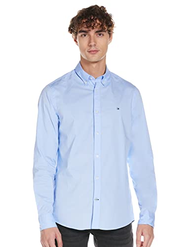 Tommy Hilfiger Core Stretch Slim Poplin Camisa, Azul (Shirt Blue 474), X-Large para Hombre