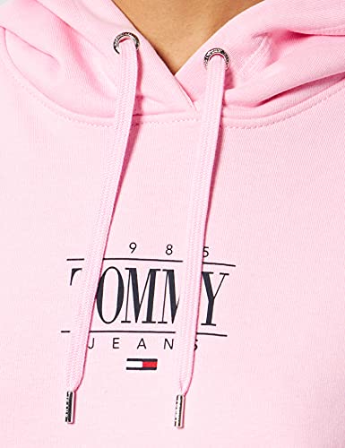 Tommy Jeans Tjw Reg Essential Logo 1-Sudadera con Capucha, Romantic Pink, S para Mujer