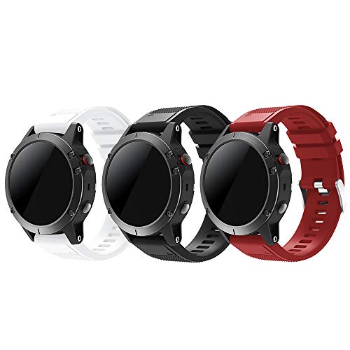 TOPsic Garmin Fenix 5 Banda, Silicona Reemplazo Correa con 2pzs Destornilladores para Garmin Fenix 5/Forunner 935/Fenix 5 Plus/Fenix 6/Fenix 6 Pro/Fenix 7/Fenix 7 Solar/Fenix 7 Sapphire Solar