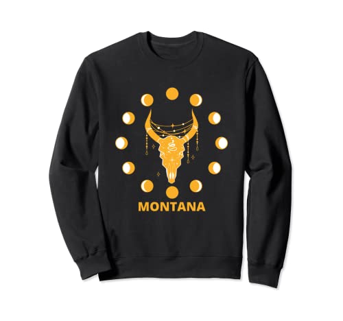 Toro cráneo Luna magia en Montana Sudadera