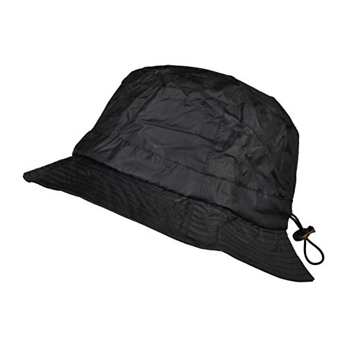 TOUTACOO, Gorro para la Lluvia en Nailon - Ajustable Negro (11-Interior en Forro Polar Negro/M/L)