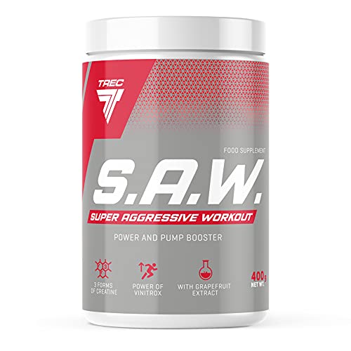 Trec Nutrition S.A.W, Fórmula Pre-Entrenamiento, Sabor Cereza-Pomelo - 400 gr