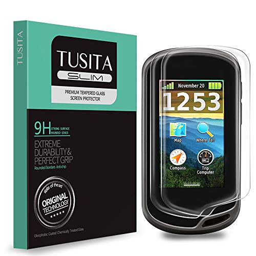 TUSITA [2 Piezas] Protector Pantalla Compatible con Garmin Oregon 600 600t 650 650t 700 750 750t - 0.33mm Cristal Templado Ultrafino Vidrio, Ultraresistente 9H Dureza - Accesorios GPS de Mano