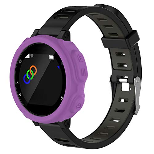 UKCOCO Funda Garmin Forerunner 235, 4 Piezas Case Protectora de Silicona Suave A Prueba de Golpes Estuche para Smart Watch Garmin Forerunner 235 735XT (Verde/Gris/púrpura/Rojo)