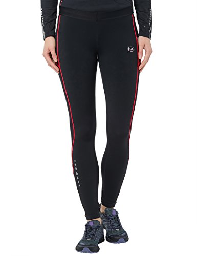 Ultrasport Quick Dry Thermo-Dynamic Pantalones Largos, Mujer, Negro/Rojo, X-Small