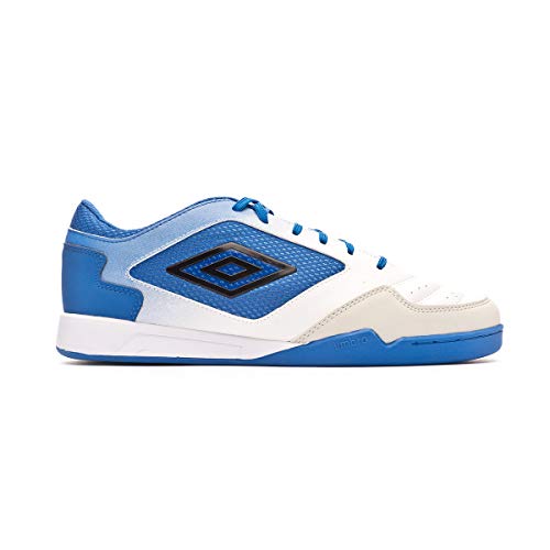 Umbro Chaleira II Liga, Zapatilla de fútbol Sala, White-Black-Regal Blue, Talla 8 US (41 EU)