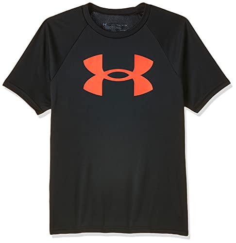 Under Armour Boys' Tech Big Logo Short-Sleeve T-Shirt , Black (002)/Beta , Youth Small