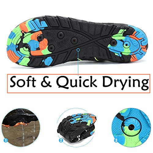 Unisex Zapatos de Agua Deportes Acuáticos Calzado de Natación Escarpines Hombre Mujer para Buceo Snorkel Surf Piscina Playa Vela Mar Río Aqua Cycling, Gris 40