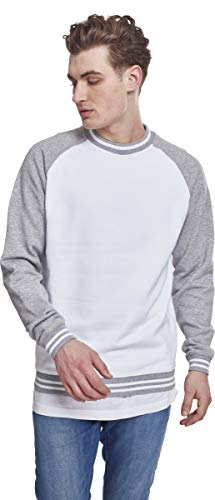 Urban Classics Contrast College Crew Sudadera, Multicolor (Wht/Gry 00230), XXL para Hombre