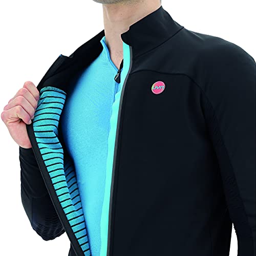 UYN Man Biking CORESHELL AEROFIT Jacket, Hombre, Negro/Negro/Turquoise, Medium