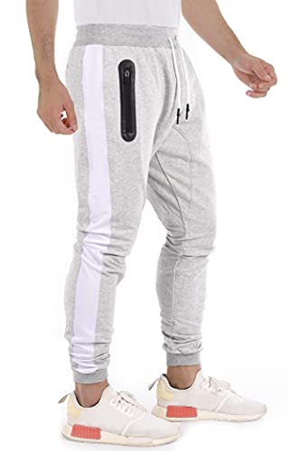 Vancavoo Pantalones Hombre Pantalón Tights Jogger Sweat Pants Casual Jogging para Algodón Trouser Largos Pants Slim Fit con Bolsillos Deportivo Entrenamiento Fitness Gym Workout(Gris Claro,XS)