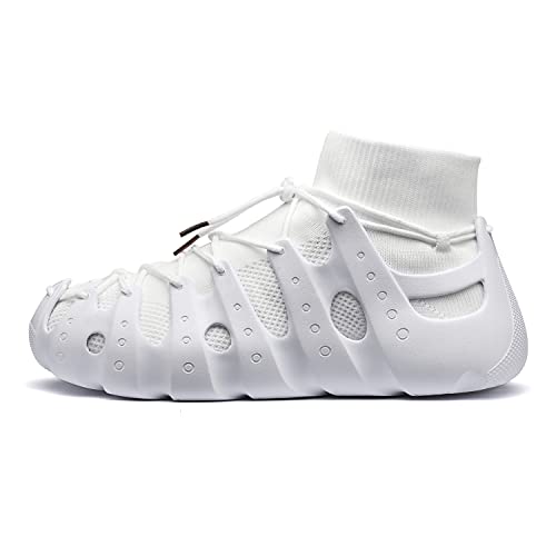 VcnKoso Zapatos para Hombre Zapatillas para Correr Zapatillas Deportivas para Mujer Sandalias para Caminar Zapatos de Playa para Senderismo Blanco 43