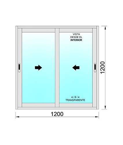Ventanastock Aluminio 1200x1200 Corredera 2 hojas