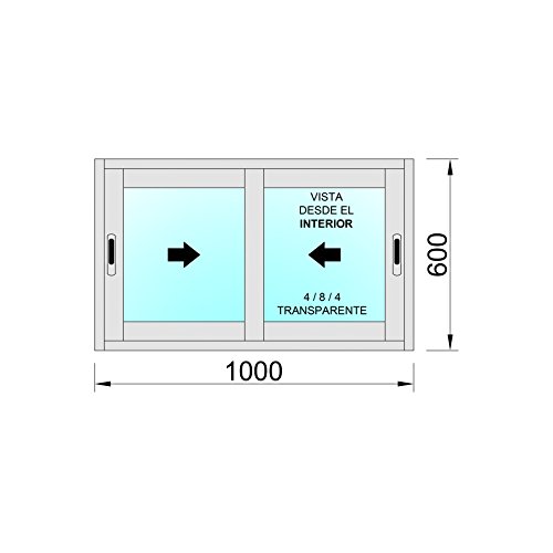 Ventanastock Ventana de Aluminio 1000x600 Corredera 2 hojas Climalit